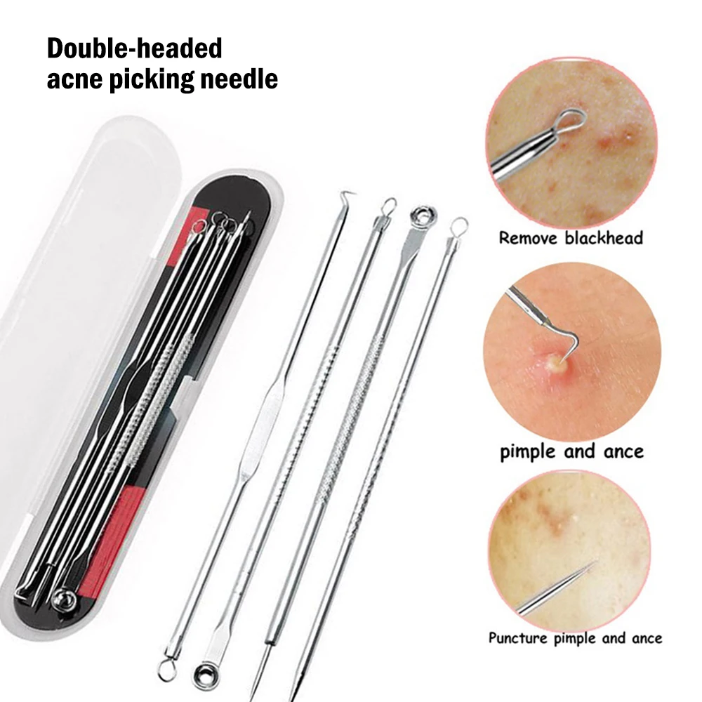 4pcs/set Blackhead Comedone Acne Pimple Blackhead Remover Tool Spoon for Face Skin Care Tool Needles Facial Pore Cleaner
4pcs/set Blackhead Comedone Acne Pimple Blackhead Remover Tool Spoon for Face Skin Care Tool Needles Facial Pore Cleaner