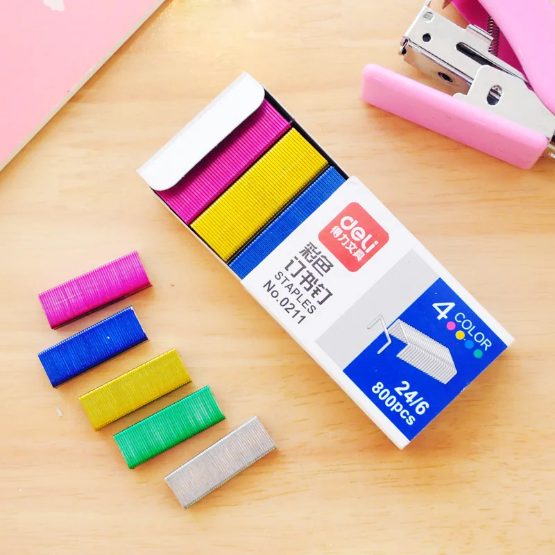 2020 Colorful Stapler Book Staples Stitching Needle 1.2 cm Book Staples 800Pcs/box Office Stationery Supplies
2020 Colorful Stapler Book Staples Stitching Needle 1.2 cm Book Staples 800Pcs/box Office Stationery Supplies