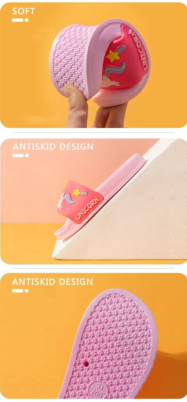 Rainbow Unicorn Summer Slippers For Girl Rainbow Unicorn Summer Slippers For Girl