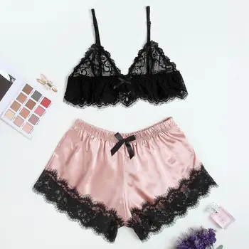 Lace Black Wrapped Chest Short Pajama Set Women Sleeveless Spaghetti Strap Plus Size Lingerie Women Fashion Sexy Sleepwear Mujer
Lace Black Wrapped Chest Short Pajama Set Women Sleeveless Spaghetti Strap Plus Size Lingerie Women Fashion Sexy Sleepwear Mujer