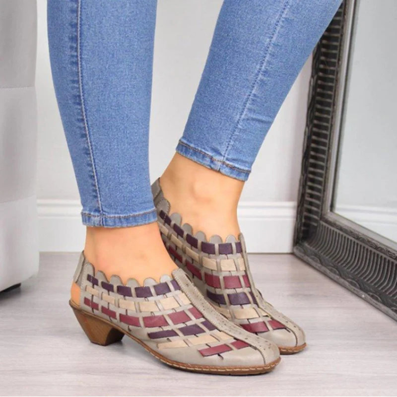 Women Vintage Ankle Booties Low Heel Cut Out Closed Toe Cross Woven PU Short Boots K-BEST
Women Vintage Ankle Booties Low Heel Cut Out Closed Toe Cross Woven PU Short Boots K-BEST