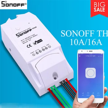 Sonoff 10A/16A Temperature Humidity Monitoring WiFi Smart Switch Smart Home APP Control Switch for Air Conditioner, Humidifier
Sonoff 10A/16A Temperature Humidity Monitoring WiFi Smart Switch Smart Home APP Control Switch for Air Conditioner, Humidifier
