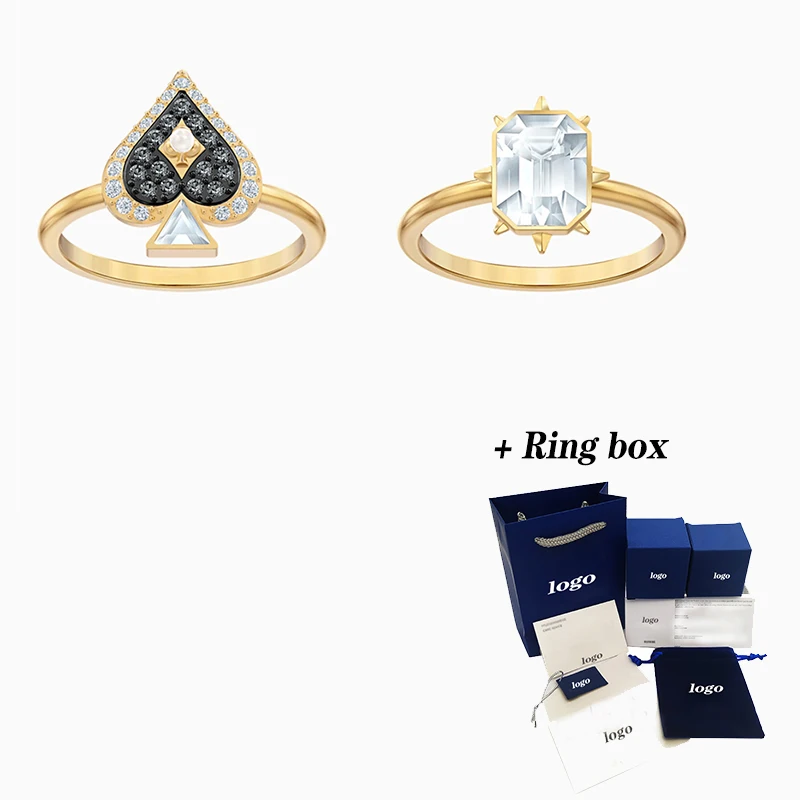 Fashion SWA New Tarot Magic Ring Set Mysterious Symbol Spades, Rectangular Pattern Female Engagement Ring Jewelry Romantic Gift
Fashion SWA New Tarot Magic Ring Set Mysterious Symbol Spades, Rectangular Pattern Female Engagement Ring Jewelry Romantic Gift