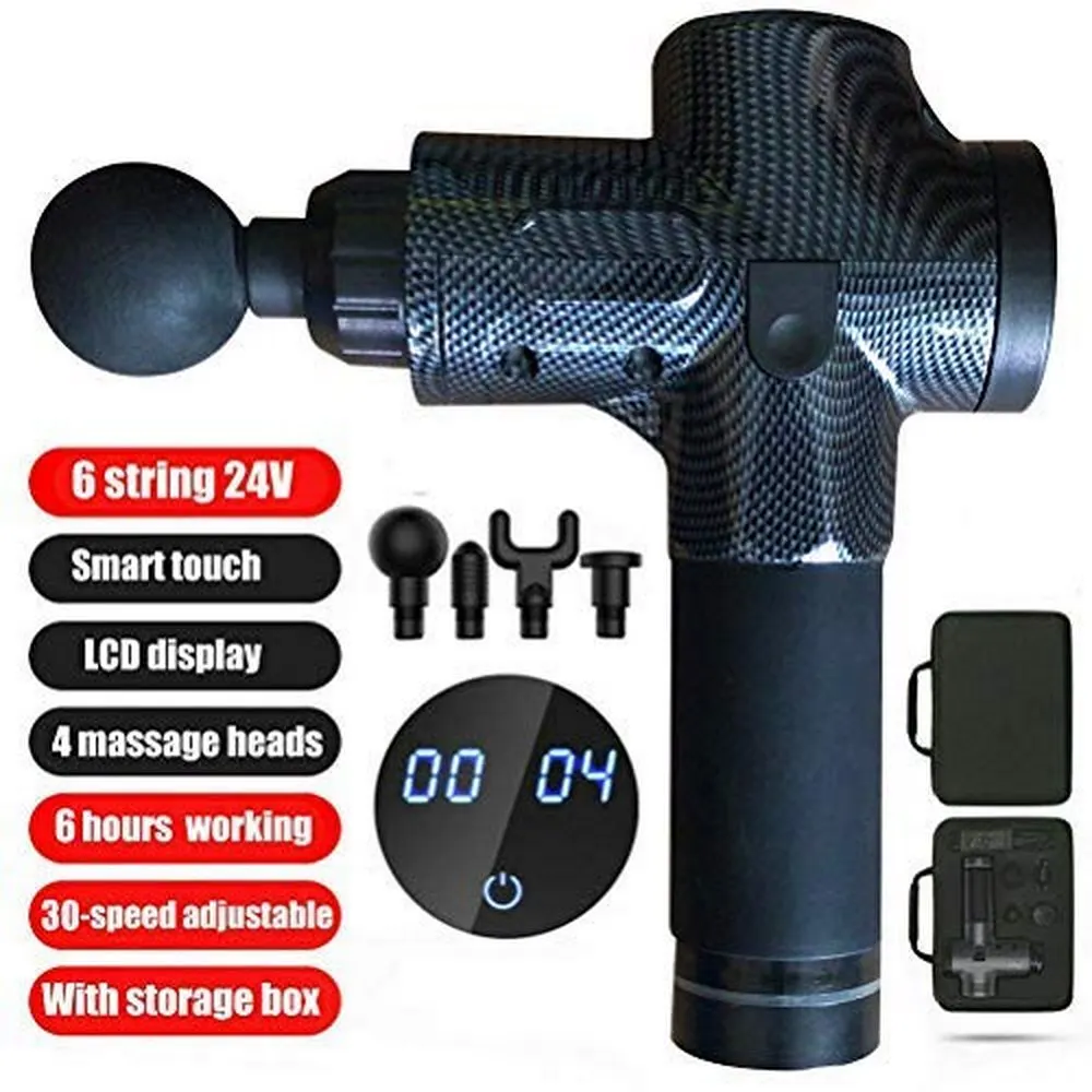 LCD Display Massage Gun Deep Muscle Massager With 4 Massage Heads To Create Sports Slimming Fitness And Relieve Pain Power Tools
LCD Display Massage Gun Deep Muscle Massager With 4 Massage Heads To Create Sports Slimming Fitness And Relieve Pain Power Tools