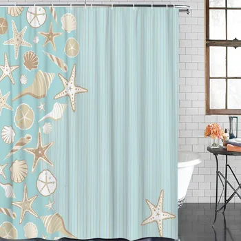 Bathroom Waterproof Curtain Blue Starfish Shell Stripes Fabric Shower Curtain Home Bathroom Decor Bathroom Shower Curtain
Bathroom Waterproof Curtain Blue Starfish Shell Stripes Fabric Shower Curtain Home Bathroom Decor Bathroom Shower Curtain