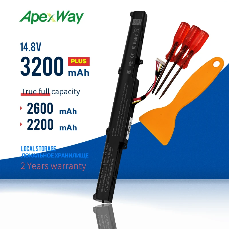 Apexway Laptop Battery For Asus X550DP A450V K550E X750J A550D K751L X751L F450 P750LB X751MA F450C R752L X751MD F450E R752MA
Apexway Laptop Battery For Asus X550DP A450V K550E X750J A550D K751L X751L F450 P750LB X751MA F450C R752L X751MD F450E R752MA