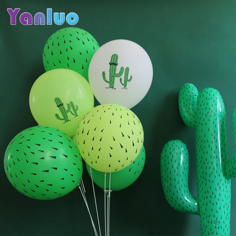 10pcs 12inch Cactus Latex Balloon Hawaiian Party Decoration Balloons Jungle Birthday Theme | Дом и сад