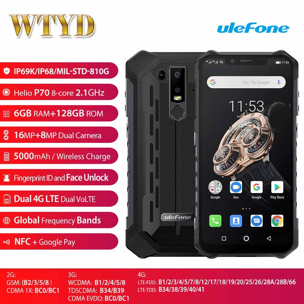 Ulefone Armor 6S смартфон с 6 2 дюймовым дисплеем ОЗУ ГБ ПЗУ 128 16 МП 5000 мАч|Смартфоны| |
