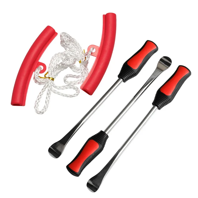 

5pcs Tire Change Tool Set Tire Dismounting Mounting Kit Tyre Spoon Lever Tools Rim Protector Sheaths For Motorcycle Car