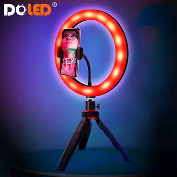 RGB Desk Selfie Light Ring with Tripod Phone Holder Bluetooth Remote for Makeup Live Stream Photographic Lighting on Youtube
RGB Desk Selfie Light Ring with Tripod Phone Holder Bluetooth Remote for Makeup Live Stream Photographic Lighting on Youtube