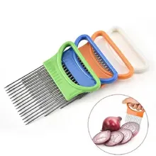 Stainless Steel onion needle Slicers Tomato Onion Vegetables Slicer Cutting Aid Holder Guide Slicing Cutter Safe Fork
Stainless Steel onion needle Slicers Tomato Onion Vegetables Slicer Cutting Aid Holder Guide Slicing Cutter Safe Fork