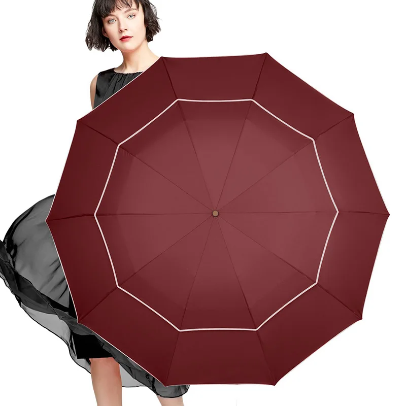 Двойной зонтик для гольфа мужчин и женщин ветрозащитный большой зонт Paraguas
