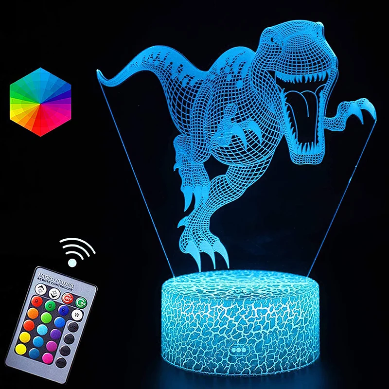 3D LED Night Light Decoration Colored Lights Dinosaur Series Remote Control Table Lamp Toy Gift Children'S Home
3D LED Night Light Decoration Colored Lights Dinosaur Series Remote Control Table Lamp Toy Gift Children'S Home