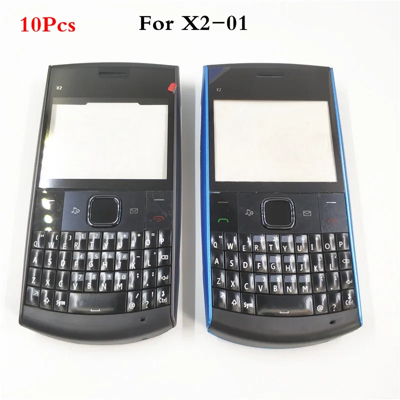10Pcs/Lot Original Battery Back Cover For Nokia X2-01 X201 Full Housing Door Frame + English Keypad | Мобильные телефоны и