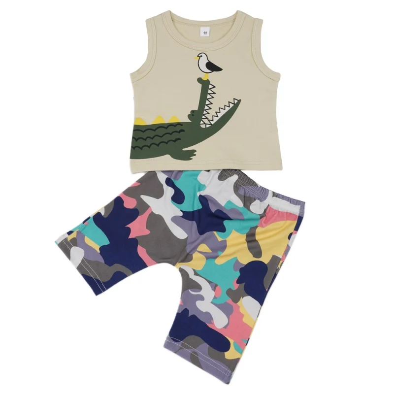 2Pcs/Set Summer Children Baby Boys Casual Sleeveless Dinosaur Print Vest Tops+Camouflage Shorts Suits Costume Set#E
2Pcs/Set Summer Children Baby Boys Casual Sleeveless Dinosaur Print Vest Tops+Camouflage Shorts Suits Costume Set#E