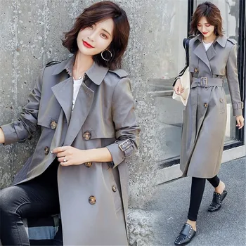2020 Spring Autumn High-end Trench Coats Women Clothing Korean New Double-breasted British Tie Long Windbreaker Woman V944
2020 Spring Autumn High-end Trench Coats Women Clothing Korean New Double-breasted British Tie Long Windbreaker Woman V944