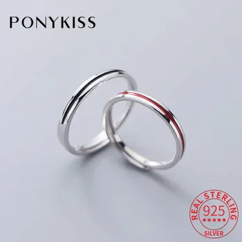 PONYKISS Romantic S925 Sterling Silver a pair Black and Red Line adjustable Ring for Couple Anniversary Jewelry Accessory Gift
PONYKISS Romantic S925 Sterling Silver a pair Black and Red Line adjustable Ring for Couple Anniversary Jewelry Accessory Gift