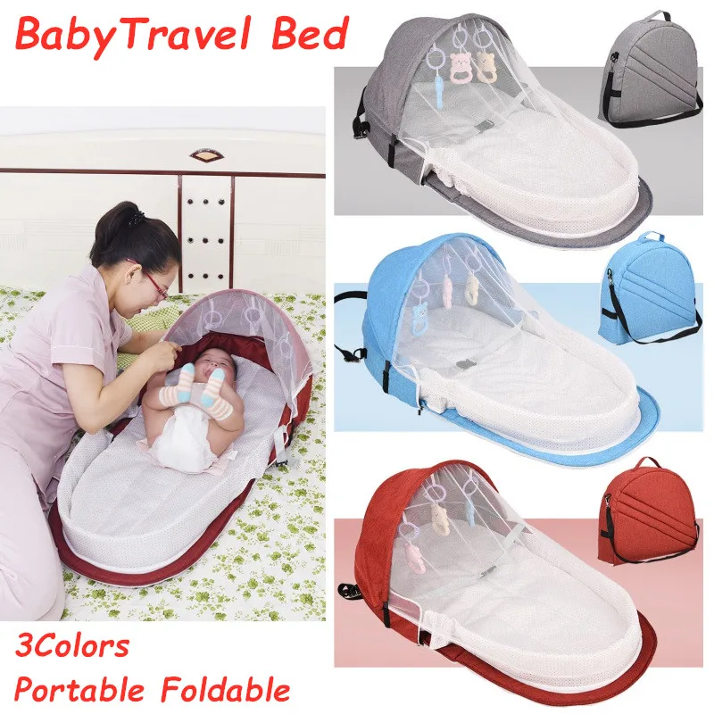 Фото Портативная складная дорожная детская кроватка пеленка для кроватки дышащие | Дорожные кровати (4000071425206)