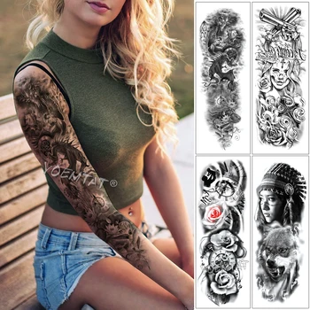 Large Arm Sleeve Tattoo Warrior Dragon Clock Lotus Waterproof Temporary Tattoo Sticker Angel Saint Men Full Skull Totem Tatoo
Large Arm Sleeve Tattoo Warrior Dragon Clock Lotus Waterproof Temporary Tattoo Sticker Angel Saint Men Full Skull Totem Tatoo