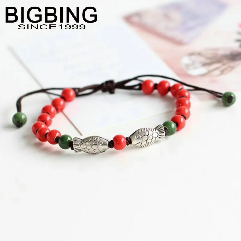 C053 BigBing ювелирные изделия модные керамические Шарм для браслета Рыба ручной