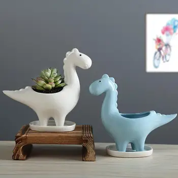 Ceramics Flower Pot with Cartoon Dinosaur Shape for Succulent Plant Home Garden Office Decoration
Ceramics Flower Pot with Cartoon Dinosaur Shape for Succulent Plant Home Garden Office Decoration