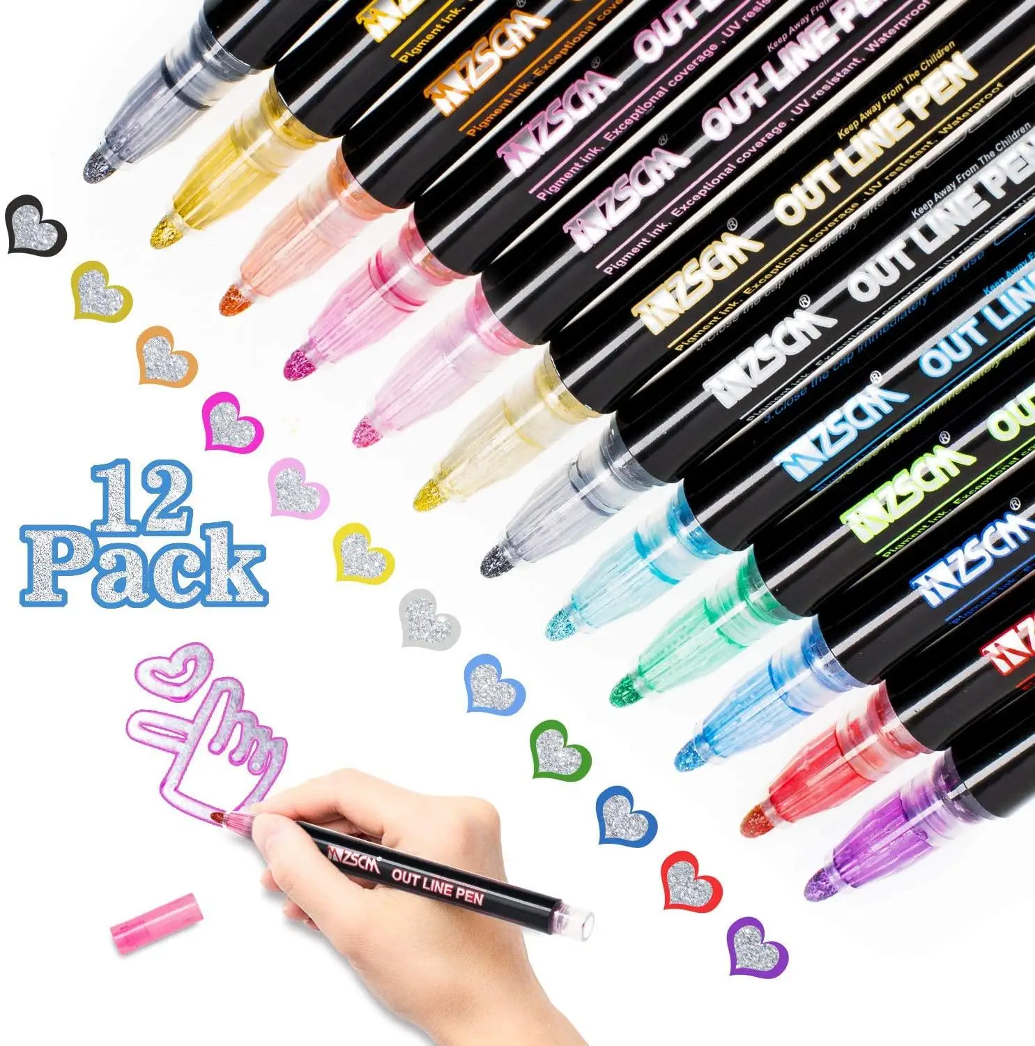 12pcs/set Metal Paint Marker Pen Diy Album Scrapbooking Outline Marker Glitter for Drawing Painting Doodling School Supplies
12pcs/set Metal Paint Marker Pen Diy Album Scrapbooking Outline Marker Glitter for Drawing Painting Doodling School Supplies