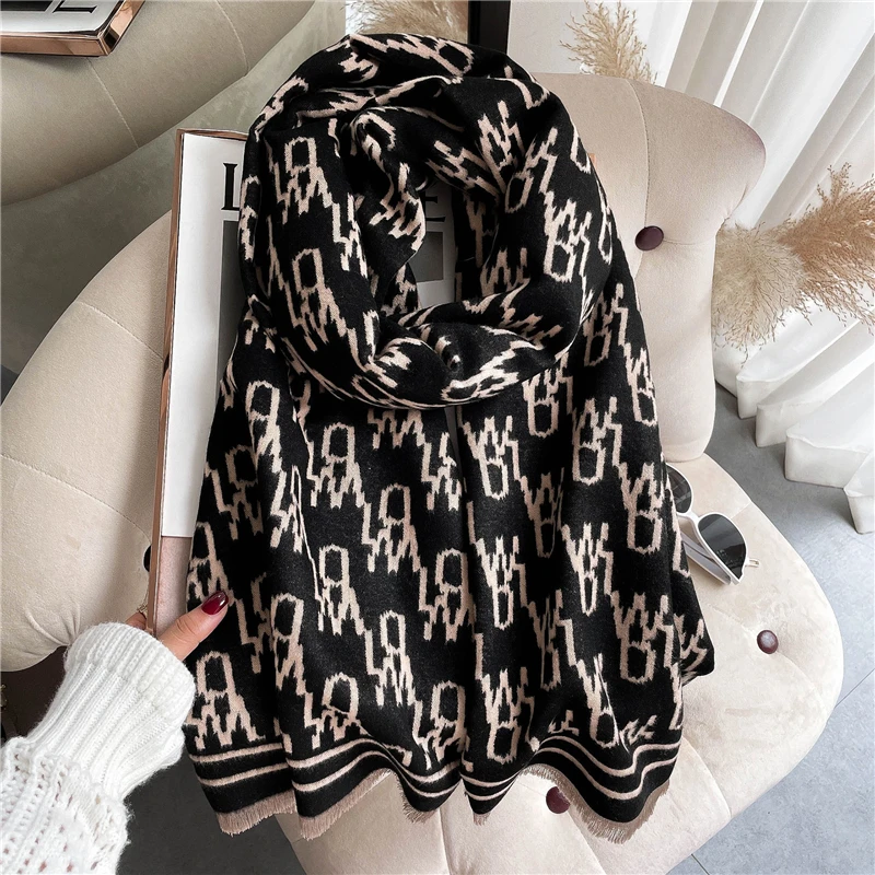 Women Scarf Design Letter Pashmina Shawl Cashmere Warm Doubel-sided Blanket Wraps Thick Bufanda Hijab Stoles 2022 New
Women Scarf Design Letter Pashmina Shawl Cashmere Warm Doubel-sided Blanket Wraps Thick Bufanda Hijab Stoles 2022 New