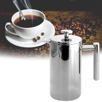 Stainless Steel French Press Coffee Maker Pot Double Layer Handmade Coffee Kettle with Filter JS22
Stainless Steel French Press Coffee Maker Pot Double Layer Handmade Coffee Kettle with Filter JS22