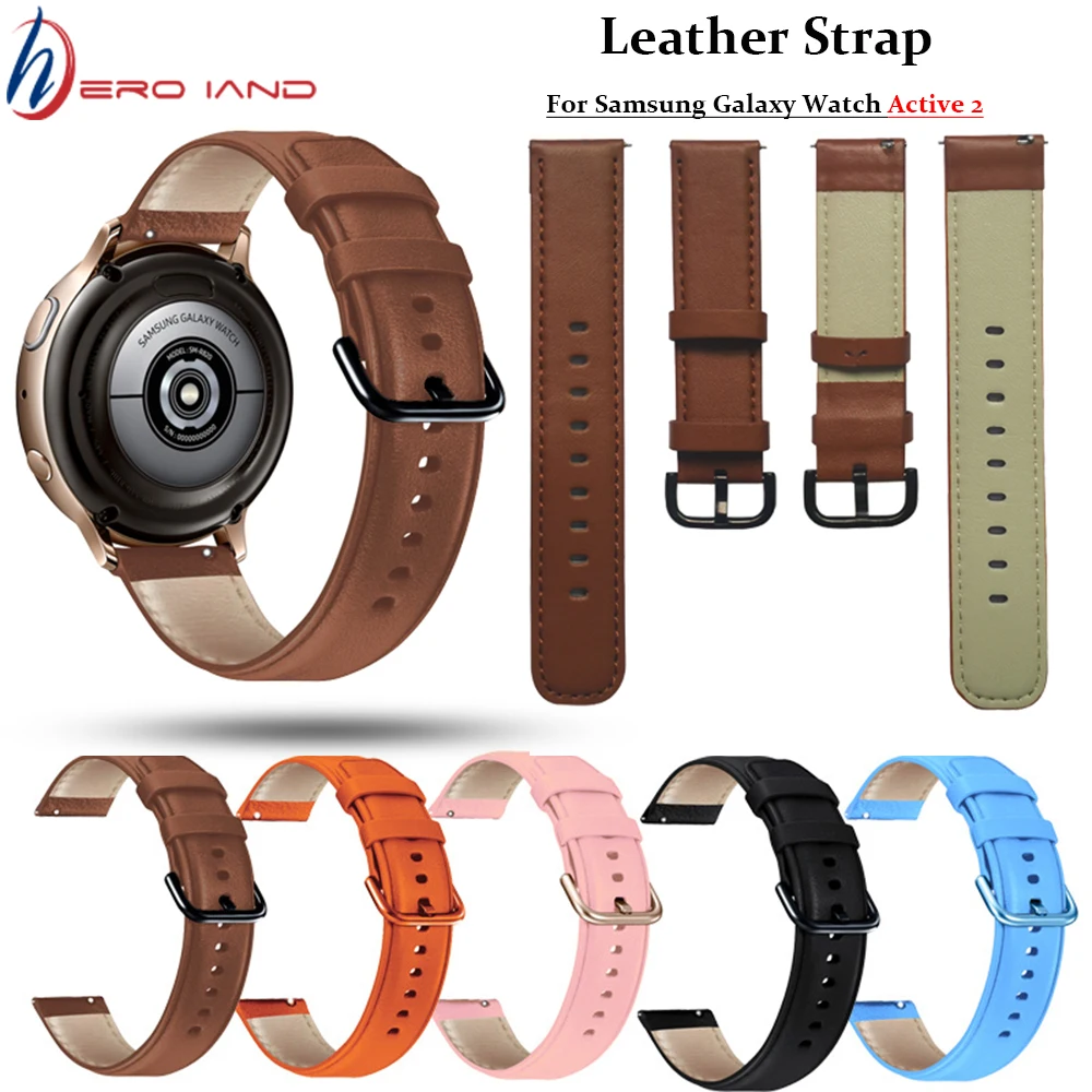 

Leather Band For Samsung Galaxy Watch 3 Active 2 44mm 40mm WristBand Strap 20mm Bracelet Watchband for Huami Amazfit GTR 42MM