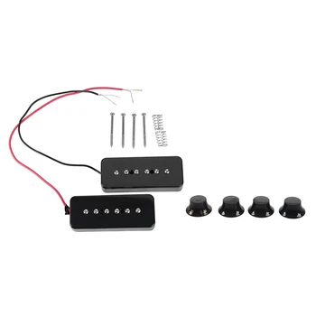 1set Black Hat Golden Font Electric Guitar Knobs & 1 Set P90 Electric Guitar Soapbar Single Coil Pickups 
1set Black Hat Golden Font Electric Guitar Knobs & 1 Set P90 Electric Guitar Soapbar Single Coil Pickups