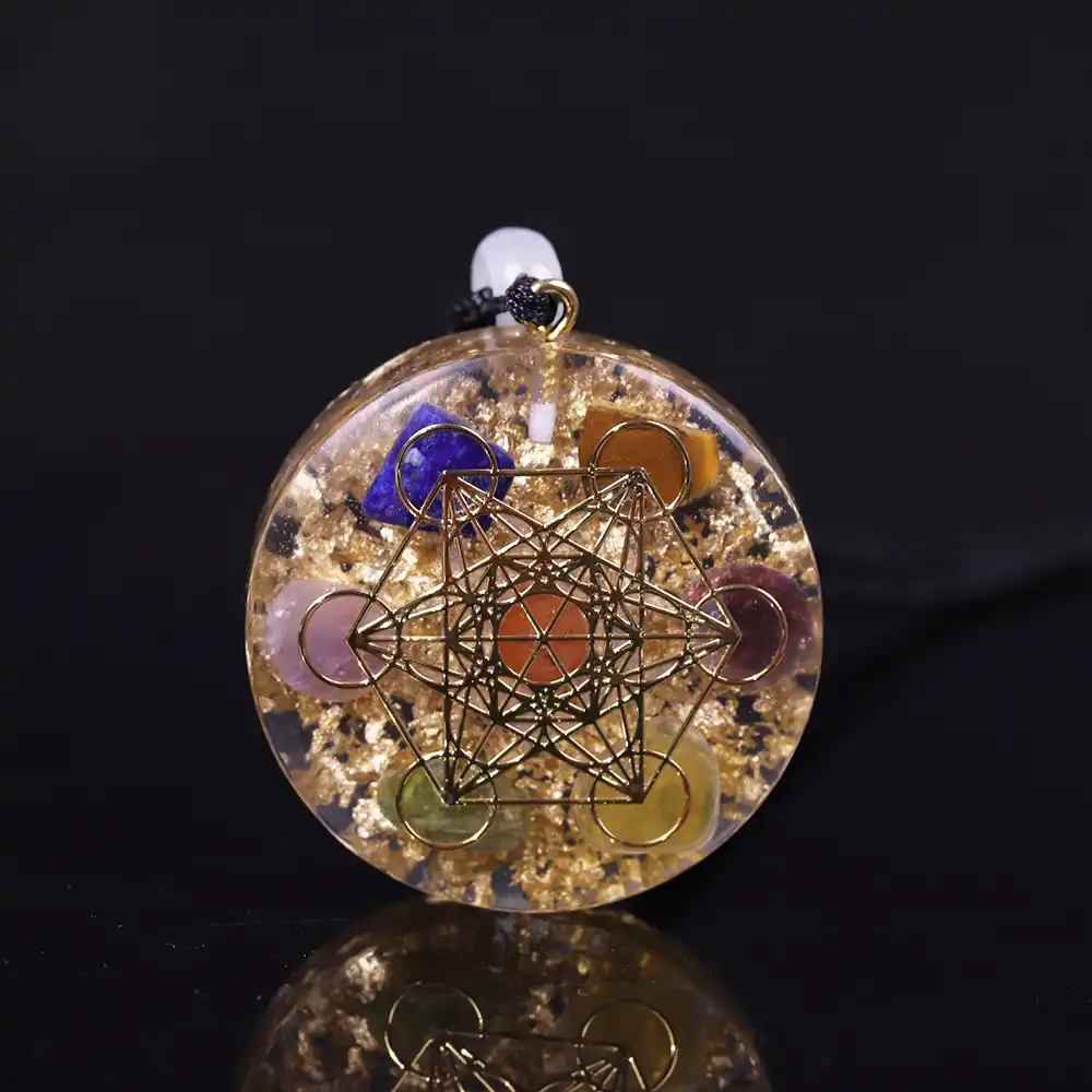 orgone pendant rainbow crystal stones chakra reiki healing