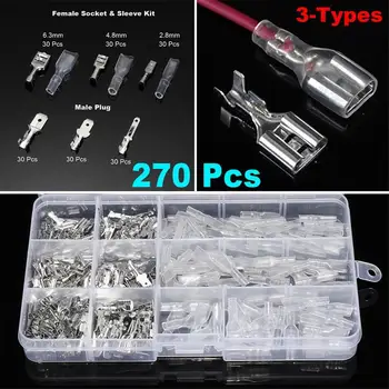270 Pcs Insulated Female Cable Connector 2.8 / 4.8 / 6.3Mm Electrical Wire Crimp Terminals Spade Connector Kit
270 Pcs Insulated Female Cable Connector 2.8 / 4.8 / 6.3Mm Electrical Wire Crimp Terminals Spade Connector Kit