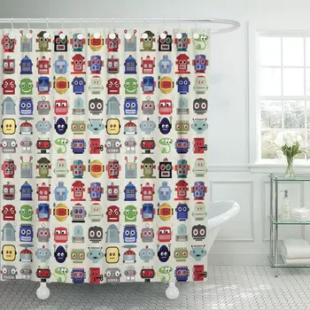 Shower Curtain Atomic Robots Pattern 50S Android Automaton Cyborg Machine Waterproof Polyester Fabric Set with Hooks
Shower Curtain Atomic Robots Pattern 50S Android Automaton Cyborg Machine Waterproof Polyester Fabric Set with Hooks