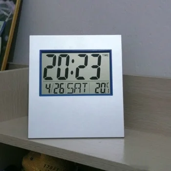 LCD Digital Silver Table Clock / Wall Clock With Calendar Temperature Alarm Large Screen LCD Wall Clock Simple Electronic Alarm
LCD Digital Silver Table Clock / Wall Clock With Calendar Temperature Alarm Large Screen LCD Wall Clock Simple Electronic Alarm