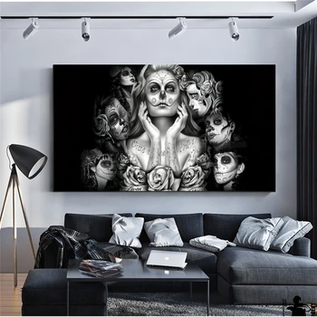 Skull Girls Canvas Art Wall Paintings Black Sexy Women Wall Pictures Posters and Prints for Living Room Wall Decor 
Skull Girls Canvas Art Wall Paintings Black Sexy Women Wall Pictures Posters and Prints for Living Room Wall Decor