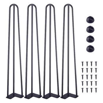 4PCS 12 Inch Hairpin Furniture Legs with Rubber Floor Protectors for Nightstand Coffee Table Desk
4PCS 12 Inch Hairpin Furniture Legs with Rubber Floor Protectors for Nightstand Coffee Table Desk