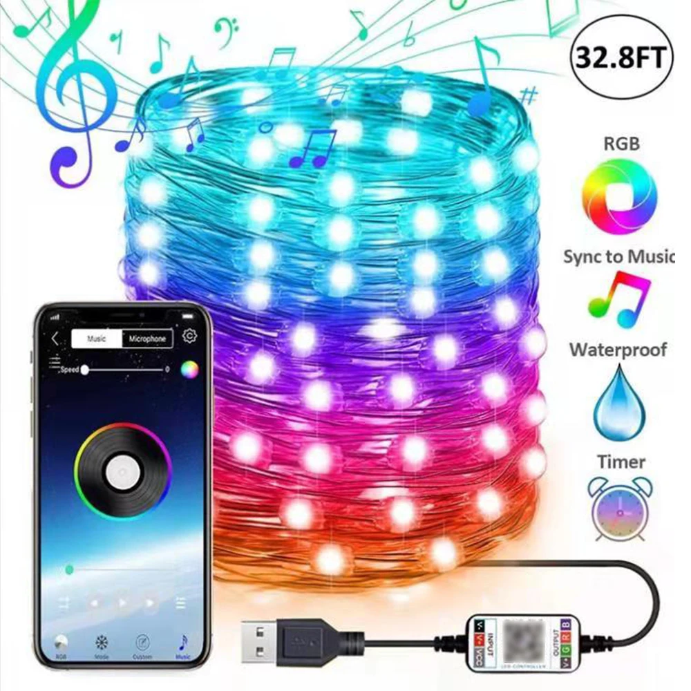 Smart LED Strip Lights Bluetooth App Control String Light Lamp Waterproof Outdoor For Bedroom Christmas Decorations 20M RGB
Smart LED Strip Lights Bluetooth App Control String Light Lamp Waterproof Outdoor For Bedroom Christmas Decorations 20M RGB