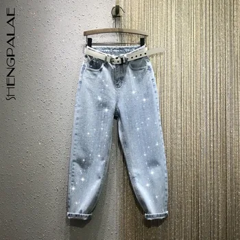 SHENGPALAE Full Of Diamond Rhinestone Elastic Waist Jeans Woman 2020 Fashion New Personality Loose Denim Jean Pants ZA4264
SHENGPALAE Full Of Diamond Rhinestone Elastic Waist Jeans Woman 2020 Fashion New Personality Loose Denim Jean Pants ZA4264