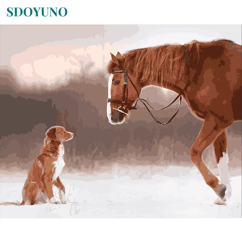 SDOYUNO Painting By Numbers DIY 60x75cm Horse and Dog pictures by numbers Frameless For Unique Gift Home Decoration
SDOYUNO Painting By Numbers DIY 60x75cm Horse and Dog pictures by numbers Frameless For Unique Gift Home Decoration