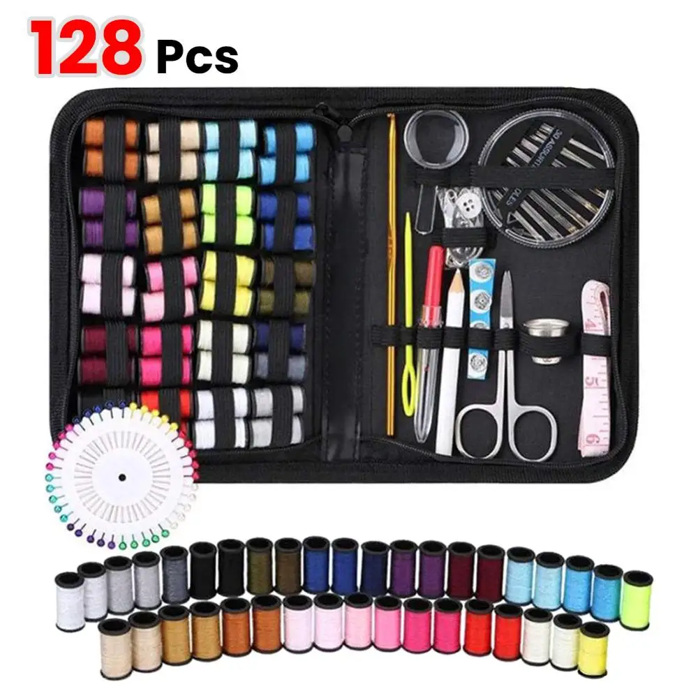 128Pcs Portable Travel Sewing Kit Needle Threader Sewing Box Knitting Stitching Embroidery Craft Sewing Tools Sewing Set
128Pcs Portable Travel Sewing Kit Needle Threader Sewing Box Knitting Stitching Embroidery Craft Sewing Tools Sewing Set