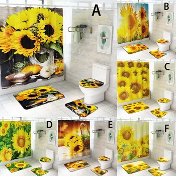 best selling 2020 products Sunflower Shower Curtain Floor Mat Four-piece Bathroom Mat Set kitchen accessories dropshopping
best selling 2020 products Sunflower Shower Curtain Floor Mat Four-piece Bathroom Mat Set kitchen accessories dropshopping