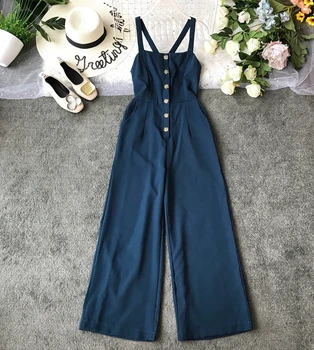 Women's High-waisted 2019 New Spring and Summer Crossed Open Back Jumpsuits Lady Solid Color Overalls F186
Women's High-waisted 2019 New Spring and Summer Crossed Open Back Jumpsuits Lady Solid Color Overalls F186