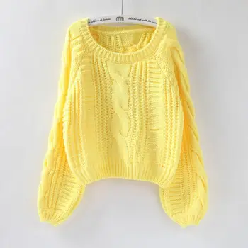 Loose sweater 19 New Women Pull Sweaters Yellow Sweater Jumpers Femininas Candy Color Harajuku Chic Short Sweaters Twisted Pull
Loose sweater 19 New Women Pull Sweaters Yellow Sweater Jumpers Femininas Candy Color Harajuku Chic Short Sweaters Twisted Pull