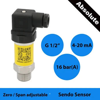 4 20mA signal, sensor pressure, 12V, 24Vdc power, 16 bar, 1.6 mpa absolute pres transducer, g1 2 inch, hirschmann, IP65, oil
4 20mA signal, sensor pressure, 12V, 24Vdc power, 16 bar, 1.6 mpa absolute pres transducer, g1 2 inch, hirschmann, IP65, oil