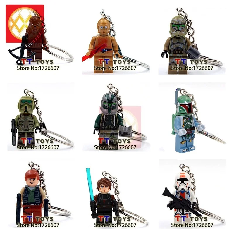 Keychain Star Accessory Black Warror Darth Vader Blue R2D2 Gold C3-Po Trooper DIY Bricks Building Blocks Toys For Children
Keychain Star Accessory Black Warror Darth Vader Blue R2D2 Gold C3-Po Trooper DIY Bricks Building Blocks Toys For Children