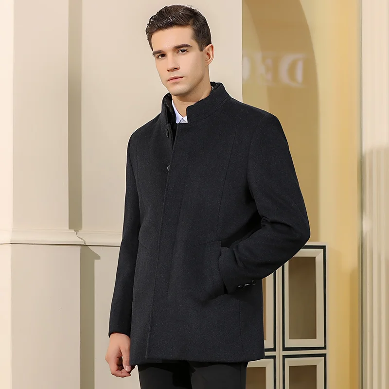 2019 new men's wool woolen coat wild casual mink fur collar short coat YGDB 8637
2019 new men's wool woolen coat wild casual mink fur collar short coat YGDB 8637