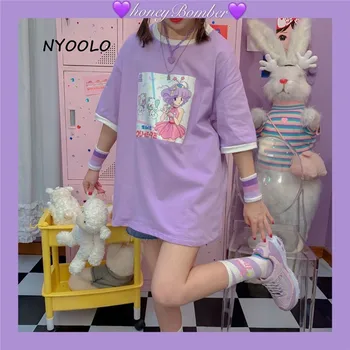 NYOOLO Harajuku Japan style cartoon Magical Angel Creamy Mami print short sleeve t-shirt women summer O-neck tee shirt girls top
NYOOLO Harajuku Japan style cartoon Magical Angel Creamy Mami print short sleeve t-shirt women summer O-neck tee shirt girls top
