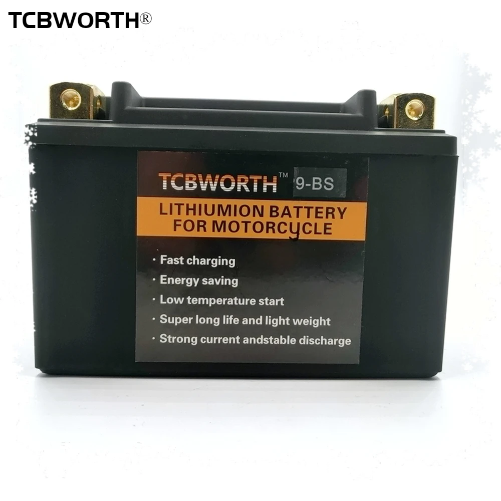 TCBWORTH 9-BS/9-B/9B-4 12V 6Ah CCA 350A LiFePO4 Motorcycle Starter Battery Scooter Lithium Battery With BMS
TCBWORTH 9-BS/9-B/9B-4 12V 6Ah CCA 350A LiFePO4 Motorcycle Starter Battery Scooter Lithium Battery With BMS