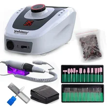32 w 35000 rpm conjunto da máquina da broca do prego com faixa de lixamento profissional máquina de trituração manicure conjunto kit com broca do prego jogo(China)