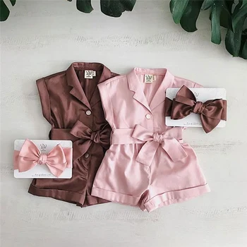 1-6 Years Child Kids Baby Girl Overalls Jumpsuit Clothes Sleeveless Turn Down Collar Belt Solid Romper Clothing
1-6 Years Child Kids Baby Girl Overalls Jumpsuit Clothes Sleeveless Turn Down Collar Belt Solid Romper Clothing